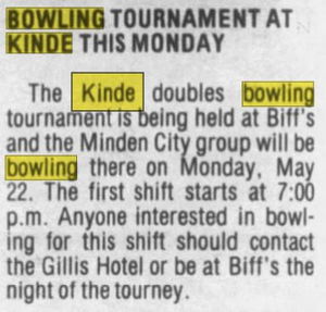 Biffs Bowling Bar - May 1989 Article (newer photo)